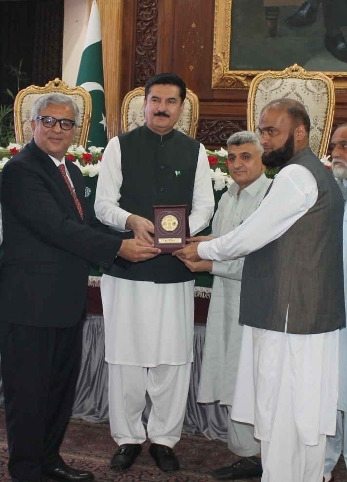 Receiving gold medal